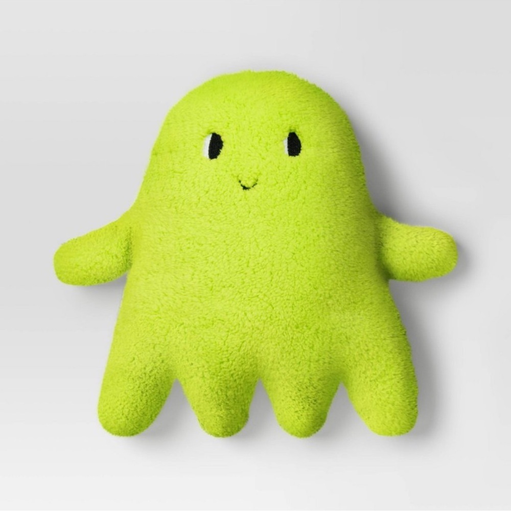 Ghost Shaped Faux Shearling NEON GREEN pillow Halloween Hyde and Eek Target 2024